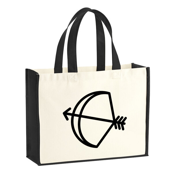 Jutetasche Schütze Sternzeichen Symbol 21 Liter Black