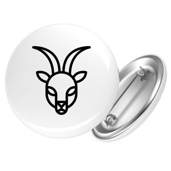 Button Steinbock Sternzeichen Symbol