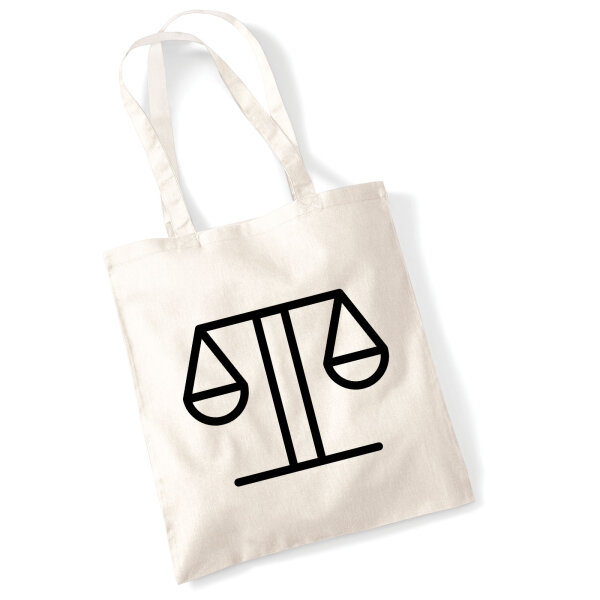 Jutebeutel Waage Sternzeichen Symbol 10 Liter