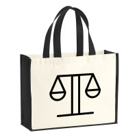 Jutetasche Waage Sternzeichen Symbol 21 Liter Black