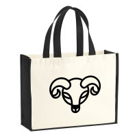 Jutetasche Widder Sternzeichen Symbol 21 Liter Black