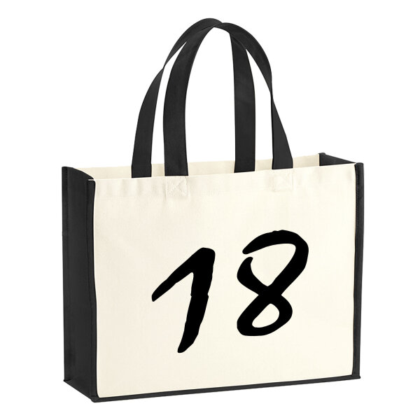 Jutetasche 18 Geburtstag 21 Liter Black