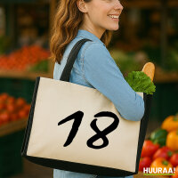 Jutetasche 18 Geburtstag 21 Liter Black