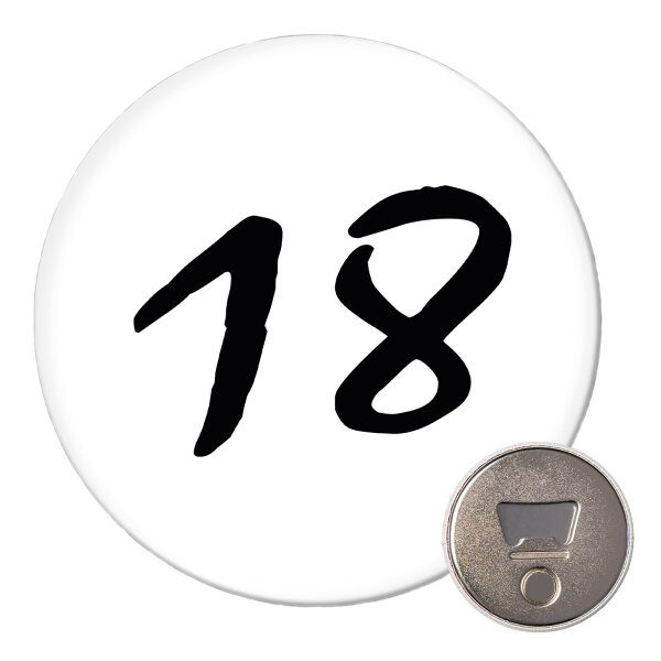 Magnet 18 Geburtstag 59mm Kühlschrankmagnet Flaschenöffner