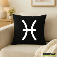 Kissenbezug Fische Sternzeichen Zeichen 40x40cm Black