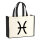 Jutetasche Fische Sternzeichen Zeichen 21 Liter Black