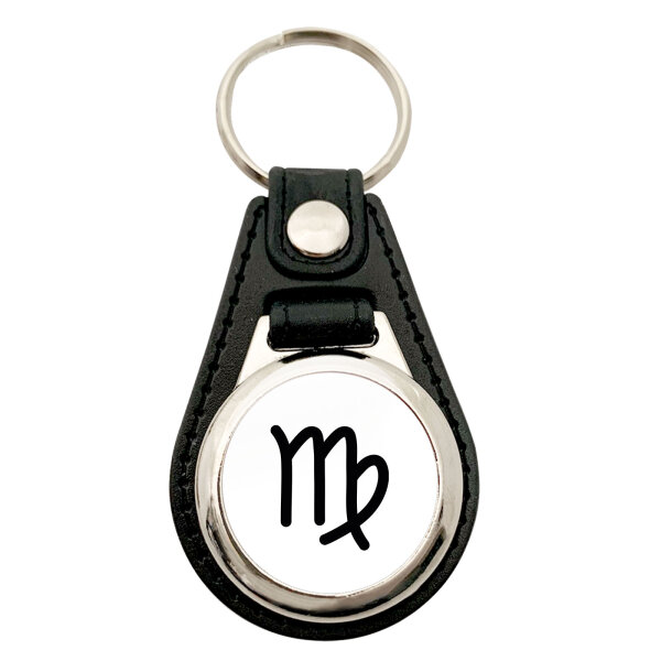 Anhänger Jungfrau Sternzeichen Zeichen Metall mit Kunstleder