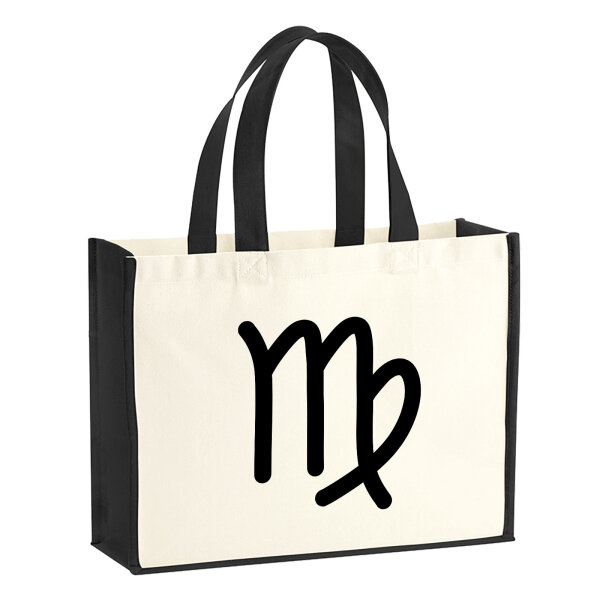 Jutetasche Jungfrau Sternzeichen Zeichen 21 Liter Black