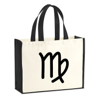 Jutetasche Jungfrau Sternzeichen Zeichen 21 Liter Black