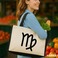 Jutetasche Jungfrau Sternzeichen Zeichen 21 Liter Black