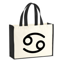 Jutetasche Krebs Sternzeichen Zeichen 21 Liter Black