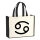 Jutetasche Krebs Sternzeichen Zeichen 21 Liter Black