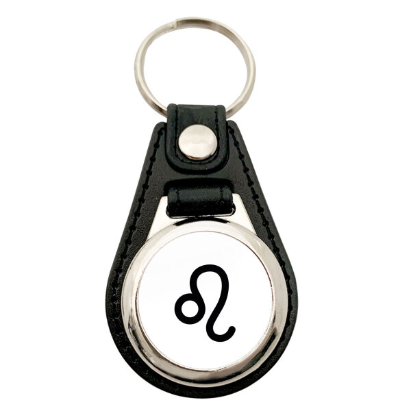 Anhänger Löwe Sternzeichen Zeichen Metall mit Kunstleder