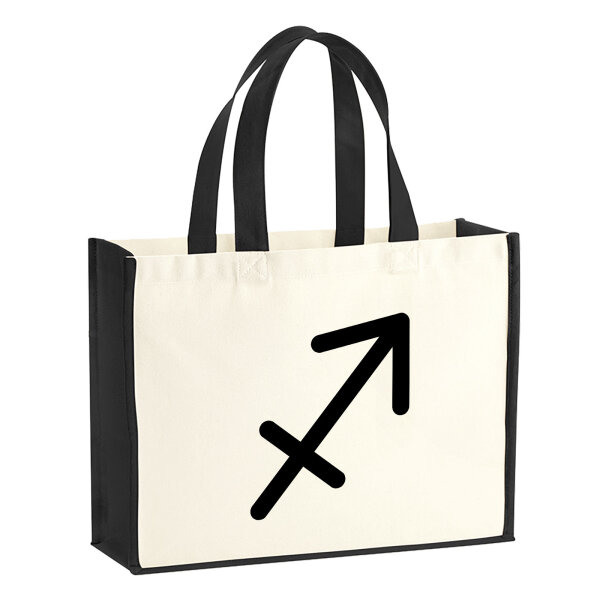Jutetasche Schütze Sternzeichen Zeichen 21 Liter Black