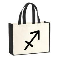 Jutetasche Schütze Sternzeichen Zeichen 21 Liter Black