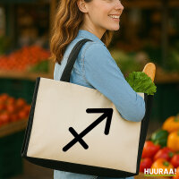 Jutetasche Schütze Sternzeichen Zeichen 21 Liter Black