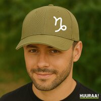 Basecap Steinbock Sternzeichen Zeichen Olive/Beige