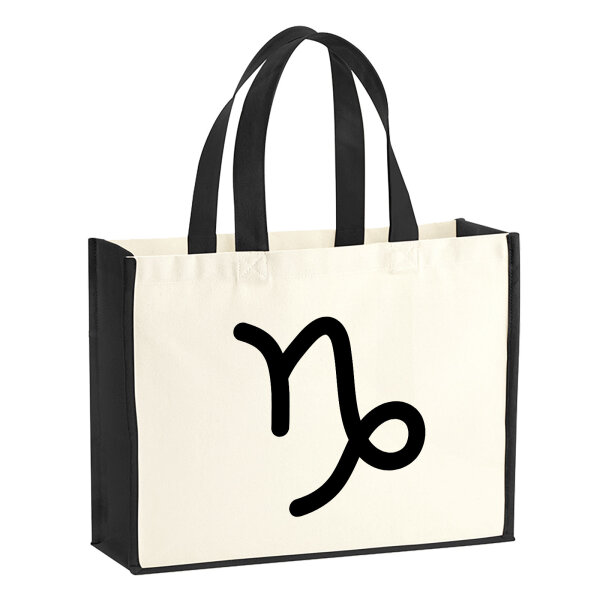Jutetasche Steinbock Sternzeichen Zeichen 21 Liter Black