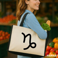 Jutetasche Steinbock Sternzeichen Zeichen 21 Liter Black