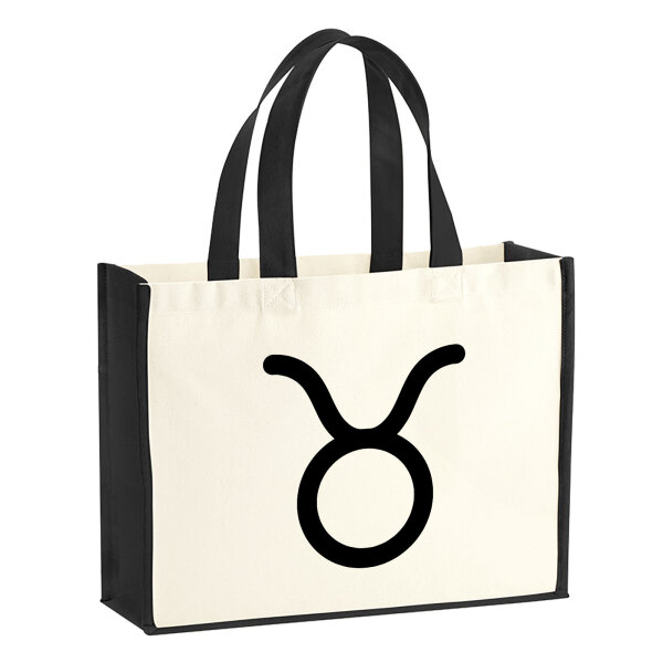Jutetasche Stier Sternzeichen Zeichen 21 Liter Black
