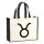 Jutetasche Stier Sternzeichen Zeichen 21 Liter Black