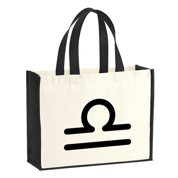 Jutetasche Waage Sternzeichen Zeichen 21 Liter Black