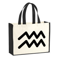 Jutetasche Wassermann Sternzeichen Zeichen 21 Liter Black