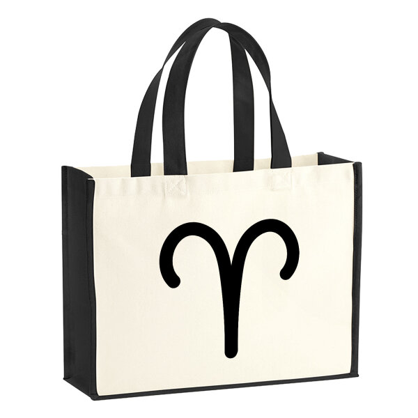 Jutetasche Widder Sternzeichen Zeichen 21 Liter Black