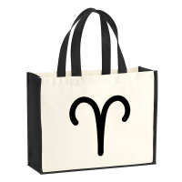 Jutetasche Widder Sternzeichen Zeichen 21 Liter Black