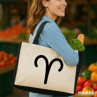 Jutetasche Widder Sternzeichen Zeichen 21 Liter Black