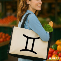 Jutetasche Zwillinge Sternzeichen Zeichen 21 Liter Black