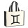 Jutetasche Zwillinge Sternzeichen Zeichen 21 Liter Black