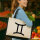 Jutetasche Zwillinge Sternzeichen Zeichen 21 Liter Black