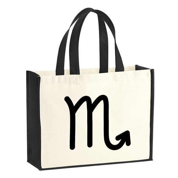 Jutetasche Skorpion Sternzeichen Zeichen 21 Liter Black