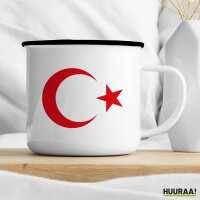 Emaille Tasse Türkei Halbmond und Stern 300ml Vintage Emaille Becher