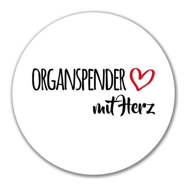 Aufkleber Organspender mit Herz 10cm Sticker