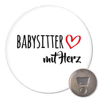 Magnet Babysitter mit Herz 59mm Kühlschrankmagnet Flaschenöffner