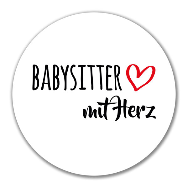 Aufkleber Babysitter mit Herz 10cm Sticker