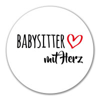 Aufkleber Babysitter mit Herz 10cm Sticker