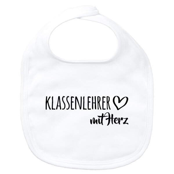 Baby Lätzchen Klassenlehrer mit Herz Klettverschluss