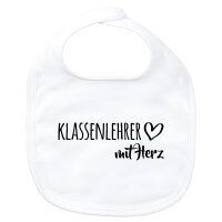 Baby Lätzchen Klassenlehrer mit Herz Klettverschluss