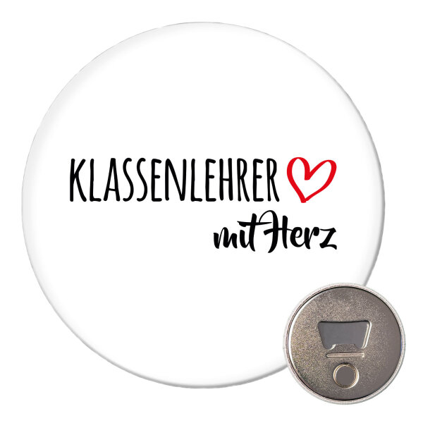 Magnet Klassenlehrer mit Herz 59mm Kühlschrankmagnet Flaschenöffner