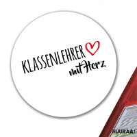 Aufkleber Klassenlehrer mit Herz 10cm Sticker