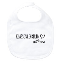 Baby Lätzchen Klassenlehrerin mit Herz Klettverschluss