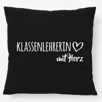 Kissen Klassenlehrerin mit Herz 40x40cm