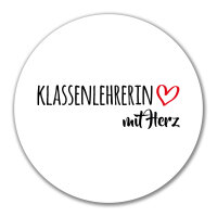 Aufkleber Klassenlehrerin mit Herz 10cm Sticker