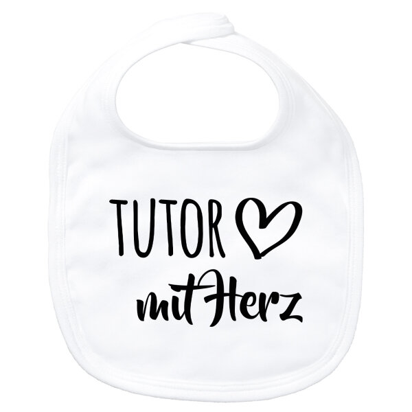 Baby Lätzchen Tutor mit Herz Klettverschluss