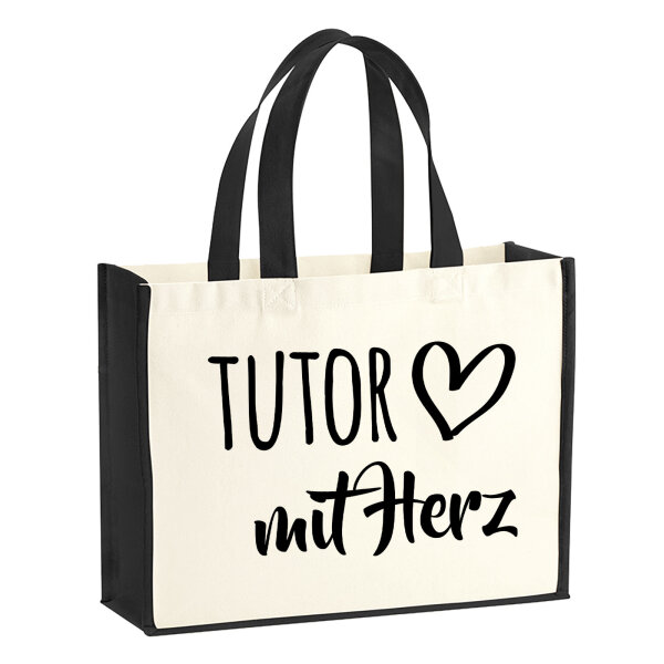 Jutetasche Tutor mit Herz 21 Liter Black