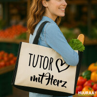Jutetasche Tutor mit Herz 21 Liter Black