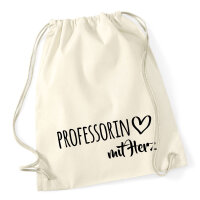 Turnbeutel Professorin mit Herz 12 Liter